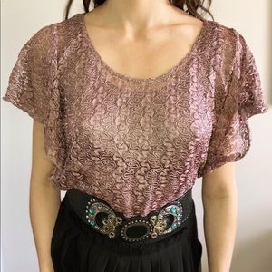 Lavish Metallic Pink Blouse